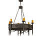 Meyda Lighting Calandra 36" 6-Light Golden Bronze Chandelier With Amber Faux Candlelight