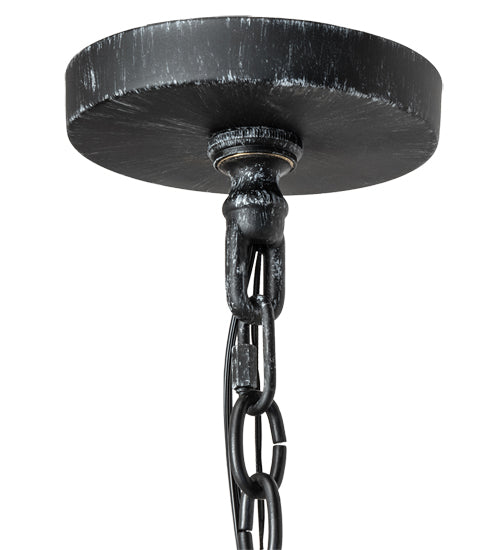 Meyda Lighting Calandra 42" 8-Light Antique Iron Gate Chandelier With Ivory Faux Candlelight