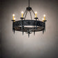 Meyda Lighting Calandra 42" 8-Light Antique Iron Gate Chandelier With Ivory Faux Candlelight