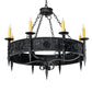Meyda Lighting Calandra 42" 8-Light Antique Iron Gate Chandelier With Ivory Faux Candlelight