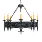 Meyda Lighting Calandra 42" 8-Light Antique Iron Gate Chandelier With Ivory Faux Candlelight