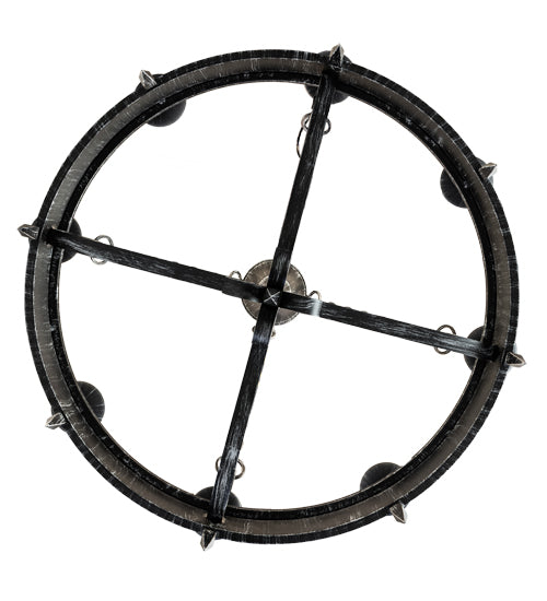 Meyda Lighting Calandra 42" 8-Light Antique Iron Gate Chandelier With Ivory Faux Candlelight