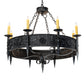 Meyda Lighting Calandra 42" 8-Light Antique Iron Gate Chandelier With Ivory Faux Candlelight