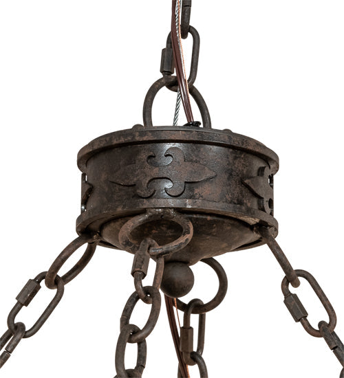 Meyda Lighting Calandra 42" 8-Light Coffee Bean Chandelier With Ivory Faux Candlelight