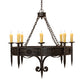 Meyda Lighting Calandra 42" 8-Light Coffee Bean Chandelier With Ivory Faux Candlelight
