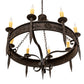 Meyda Lighting Calandra 42" 8-Light Coffee Bean Chandelier With Ivory Faux Candlelight