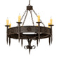 Meyda Lighting Calandra 42" 8-Light Coffee Bean Chandelier With Ivory Faux Candlelight