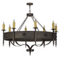 Meyda Lighting Calandra 54" 8-Light Gilded Tobacco Chandelier With Amber Faux Candlelight