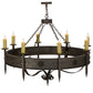 Meyda Lighting Calandra 54" 8-Light Gilded Tobacco Chandelier With Amber Faux Candlelight