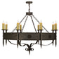 Meyda Lighting Calandra 54" 8-Light Gilded Tobacco Chandelier With Amber Faux Candlelight