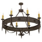 Meyda Lighting Calandra 54" 8-Light Gilded Tobacco Chandelier With Amber Faux Candlelight