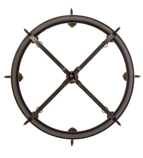 Meyda Lighting Calandra 54" 8-Light Gilded Tobacco Chandelier With Amber Faux Candlelight