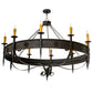 Meyda Lighting Calandra 66" 10-Light Chestnut Chandelier With Amber Faux Candlelight