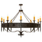 Meyda Lighting Calandra 66" 10-Light Chestnut Chandelier With Amber Faux Candlelight