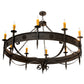 Meyda Lighting Calandra 66" 10-Light Chestnut Chandelier With Amber Faux Candlelight