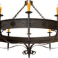 Meyda Lighting Calandra 66" 10-Light Chestnut Chandelier With Amber Faux Candlelight
