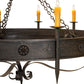 Meyda Lighting Calandra 66" 10-Light Chestnut Chandelier With Amber Faux Candlelight