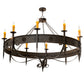 Meyda Lighting Calandra 66" 10-Light Chestnut Chandelier With Amber Faux Candlelight