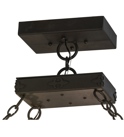 Meyda Lighting Calandra 66" 10-Light Wrought Iron Island Chandelier With Ivory Faux Candlelight