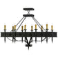 Meyda Lighting Calandra 66" 10-Light Wrought Iron Island Chandelier With Ivory Faux Candlelight