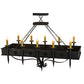 Meyda Lighting Calandra 66" 10-Light Wrought Iron Island Chandelier With Ivory Faux Candlelight