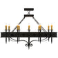 Meyda Lighting Calandra 66" 10-Light Wrought Iron Island Chandelier With Ivory Faux Candlelight