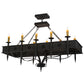 Meyda Lighting Calandra 66" 10-Light Wrought Iron Island Chandelier With Ivory Faux Candlelight