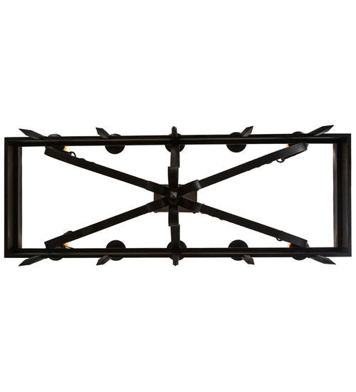 Meyda Lighting Calandra 66" 10-Light Wrought Iron Island Chandelier With Ivory Faux Candlelight