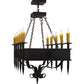Meyda Lighting Calandra 66" 10-Light Wrought Iron Island Chandelier With Ivory Faux Candlelight