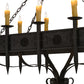 Meyda Lighting Calandra 66" 10-Light Wrought Iron Island Chandelier With Ivory Faux Candlelight