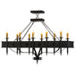Meyda Lighting Calandra 66" 10-Light Wrought Iron Island Chandelier With Ivory Faux Candlelight