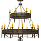 Meyda Lighting Calandra 69" 18-Light 2-Tier Gilded Tobacco Chandelier With Amber Faux Candlelight