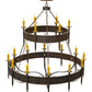 Meyda Lighting Calandra 69" 18-Light 2-Tier Gilded Tobacco Chandelier With Amber Faux Candlelight