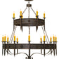 Meyda Lighting Calandra 69" 18-Light 2-Tier Gilded Tobacco Chandelier With Amber Faux Candlelight