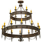 Meyda Lighting Calandra 69" 18-Light 2-Tier Gilded Tobacco Chandelier With Amber Faux Candlelight