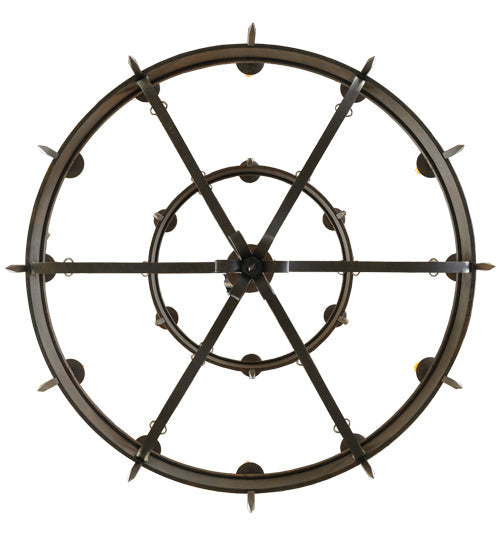 Meyda Lighting Calandra 69" 18-Light 2-Tier Gilded Tobacco Chandelier With Amber Faux Candlelight