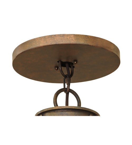 Meyda Lighting Calandra 69" 18-Light 2-Tier Gilded Tobacco Chandelier With Amber Faux Candlelight