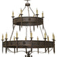 Meyda Lighting Calandra 69" 18-Light Gilded Tobacco Chandelier With Ivory Faux Candlelight