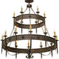 Meyda Lighting Calandra 69" 18-Light Gilded Tobacco Chandelier With Ivory Faux Candlelight