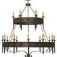 Meyda Lighting Calandra 69" 18-Light Gilded Tobacco Chandelier With Ivory Faux Candlelight