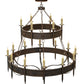 Meyda Lighting Calandra 69" 18-Light Gilded Tobacco Chandelier With Ivory Faux Candlelight