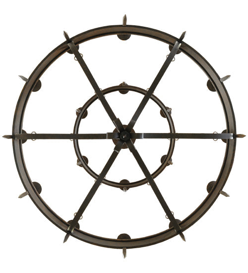 Meyda Lighting Calandra 69" 18-Light Gilded Tobacco Chandelier With Ivory Faux Candlelight