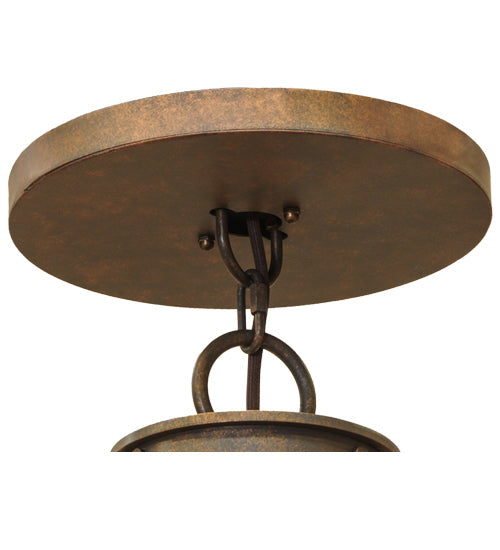 Meyda Lighting Calandra 69" 18-Light Gilded Tobacco Chandelier With Ivory Faux Candlelight