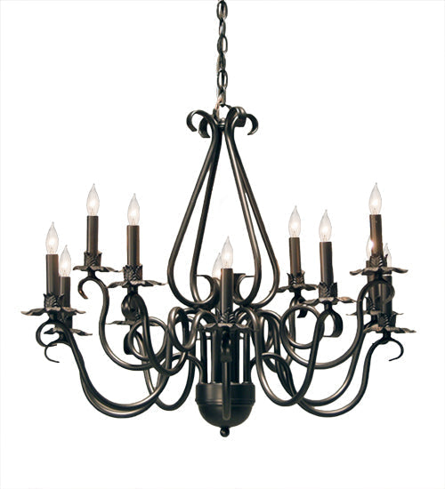 Meyda Lighting Caleb 30" 12-Light Gilded Tobacco Chandelier