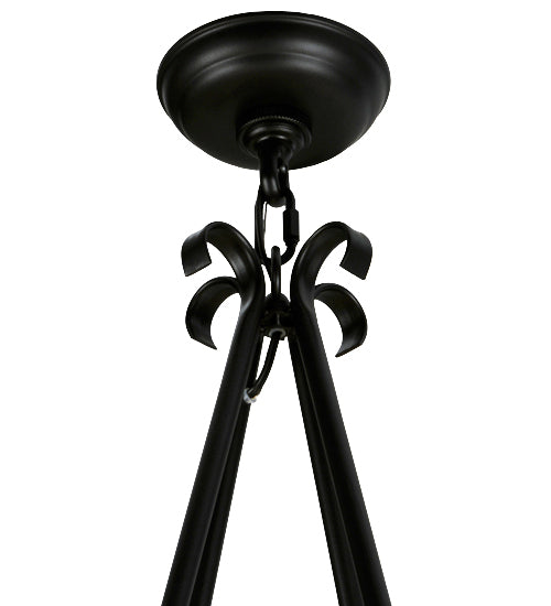 Meyda Lighting Caleb 32" 12-Light Black Chandelier With White Faux Candlelight