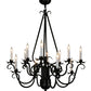 Meyda Lighting Caleb 32" 12-Light Black Chandelier With White Faux Candlelight