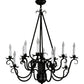 Meyda Lighting Caleb 32" 12-Light Black Chandelier With White Faux Candlelight