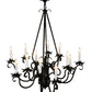 Meyda Lighting Caleb 32" 12-Light Black Chandelier With White Faux Candlelight