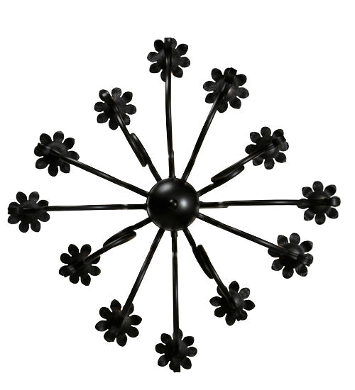 Meyda Lighting Caleb 32" 12-Light Black Chandelier With White Faux Candlelight