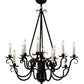 Meyda Lighting Caleb 32" 12-Light Black Chandelier With White Faux Candlelight